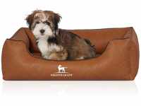 Knuffelwuff Hundebett Henderson aus marmoriertem Kunstleder M-L 85 x 63cm Rusty...