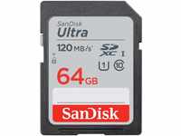 SanDisk Ultra 64GB SDXC Memory Card, Up to 120 MB/s, Class 10, UHS-I, V10
