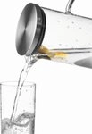 APS 10764 Saft- / Wasserkanne, &Oslash; 9,5 cm, H: 27 cm, 1,5 Liter, Glas, Edelstahl,