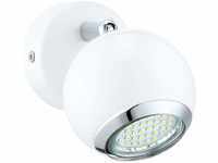 EGLO LED Wandlampe Bimeda, Wandleuchte, Wandstrahler aus Metall in Weiß und Chrom,