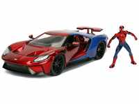 Jada Toys 253225002 Marvel Spiderman 2017 Ford GT, 1:24 Modellauto Figur, aus
