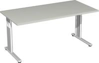 Gera M&ouml;bel S-617103-LG/SI Schreibtisch Lissabon, 160 x 80 x 68-82 cm,