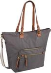 camel active Bari Damen Shopper Umh&auml;ngetasche Rei&szlig;verschluss Gro&szlig; Grau