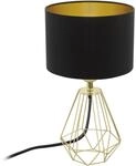 EGLO Nachttischlampe Carlton 2, Deko Tischlampe Vintage, Retro Lampe aus Metall und