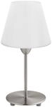 EGLO Tischlampe Damasco 1, Tischleuchte, Nachttischlampe aus Metall in Silber und