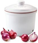 R&ouml;mertopf Zwiebeltopf MAXI aus Naturton, wei&szlig;, &Oslash; 20 cm, bel&uuml;fteter