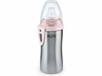 NUK Active Cup Trinklernflasche Kinder, auslaufsicher, hochwertiger Edelstahl, 215ml,