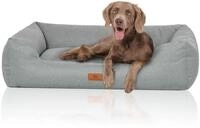 Knuffelwuff Hundebett Emma aus Velours mit feinem Handwebcharakter in Pastellfarben