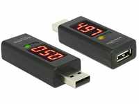 Delock Adapter USB 2.0 A Stecker > A Buchse mit LED Anzeige für Volt und Ampere