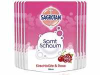 Sagrotan Samt-Schaum Nachfüller Kirschblüte & Rose – 8 x 250 ml Schaumseife im