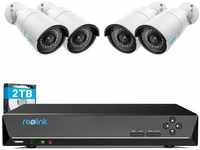 Reolink 4MP Überwachungskamera Set Outdoor, 4X 4MP PoE IP Kamera Aussen und...