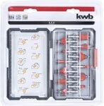 kwb 12-tlg. Fr&auml;sersatz &Oslash; 8 mm, hartmetallbest&uuml;ckt mit pr&auml;zisem Spannschaft...