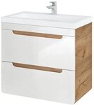 Lomadox Badm&ouml;bel Waschtisch mit 61 cm Unterschrank und Keramik Waschbecken,