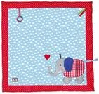 Die Spiegelburg - Krabbeldecke Elefant, hellblau/rot BabyGl&uuml;ck (ca. 100 x 100 cm),