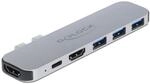 Delock USB C HUB f&uuml;r MacBook, 6-In-1, USB-C Adapter, Thunderbolt 3 Mini Dock, 2 x