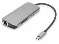 DIGITUS USB-C Multiport Docking Station – 8 Ports – 2x HDMI (4K@30Hz) – 2x USB