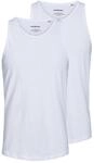 JACK & JONES Herren Jacbasic Tanktop, 2 stuks Top, Wei&szlig;, L EU
