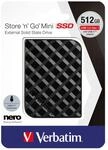 Verbatim Store 'n' Go Mini SSD, 512 GB, Schwarz, 35 g, Externe SSD, USB 3.0...