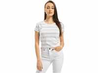 Urban Classics Damen TB3650-Ladies Stripe Cropped Tee T-Shirt, White/girlypink, L