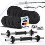 ArtSport&reg; 3in1 Hantelset mit 2 Kurzhanteln, 1 Langhantel & 1 SZ Curlhantel - 12
