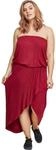 Urban Classics Damen Kleid Ladies Viscose Bandeau Dress TB1508, Midi, Gr. Large, Rot