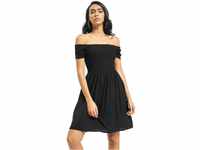 Urban Classics Damen Ladies Smoked Off Shoulder Dress Kleid, Schwarz (Black 00007),