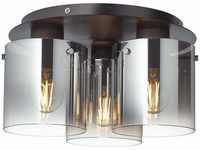 Brilliant Lampe Beth Deckenleuchte 35cm schwarz/rauchglas | 3x A60, E27, 60W,...