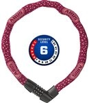 ABUS Kettenschloss Tresor 1385/75 Cherry Heart &ndash; Zahlenschloss aus geh&auml;rtetem
