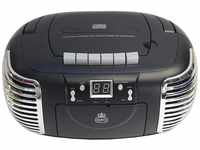 GPO PCD299 Tragbare Retro Boombox mit CD-Player, Radio und Kassettenrekorder Netz- &