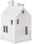 Lichthaus Vogelhaus, Porzellan, wei&szlig;, Dekoratives Keramikhaus als Teelichthalter