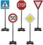 JAMARA 460257 Traffic-Set-Grand A-mit 5 verschiedenen Verkehrsschildern, Montage