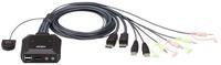 ATEN CS22DP 2-Port USB DisplayPort KVM Switch schwarz