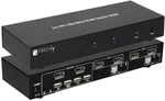 Techly 101928 KVM Switch 2 Ports DisplayPort 1.2 f&uuml;r Dual Monitor schwarz