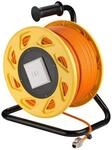 Netzwerk Kabeltrommel 50 m, Cat 7A, RJ45 Keystone Buchse, Outdoor, Orange