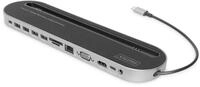DIGITUS USB-C Docking-Station - Tablet Halterung - 12-Port - Dual-Display HDMI + VGA