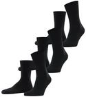 FALKE Unisex Socken Run Multipack U So Baumwolle einfarbig 3 Paar, Schwarz Black