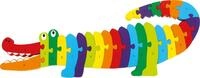 small foot Puzzle Krokodil ABC aus bunt lackiertem Holz, Alphabet lernen, toller