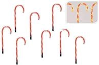 LED Zuckerstange - 8er Set inklusive Timer - Weihnachts Dekoration Au&szlig;en Garten Deko