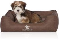 Knuffelwuff Hundebett Scottsdale aus Kunstleder M-L 85 x 63cm Braun