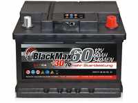 Autobatterie 12V 60Ah 540A BlackMax Starterbatterie ersetzt 55Ah 56Ah 61Ah 62Ah...