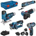 Bosch Professional 12V System Combo Kit: GSR 12V-15 FC (+4x Aufs&auml;tze) + GHO 12V-20 +