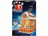 Ravensburger 3D Puzzle 11237 - Lebkuchenhaus bei Nacht - 216 Teile - Weihnachtsdeko