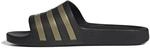 adidas Unisex Adilette Aqua Slides Slipper, Core Black/Gold Metallic/Core Black, 46