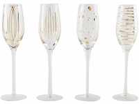 Mikasa Cheers Champagnerflöte aus geätztem Kristall, Gold, 1 Count (Pack of 1), 4