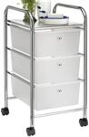 IDIMEX Badregal Rollwagen Rollcontainer GINA, mit 3 transparenten Schubladen und