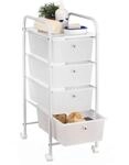 IDIMEX Badregal Rollwagen Rollcontainer GINA, mit 4 transparenten Schubladen und