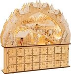 small foot Adventskalender Skivergn&uuml;gen, Deko zu Weihnachten, aus Holz, mit LED.