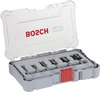 Bosch 6x PRO Router Bit Straight Set, 6 pcs (f&uuml;r Weichholz, Hartholz, &Oslash; 6, 8, 10,