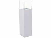 Windlicht-Säule Kerzenständer Deko-Laterne Candela Weiß Matt 100 cm hoch