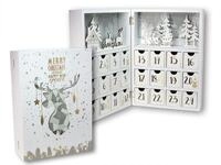 Spetebo Holz Adventskalender Buch mit 24 Boxen - 30 cm - Weihnachtskalender zum